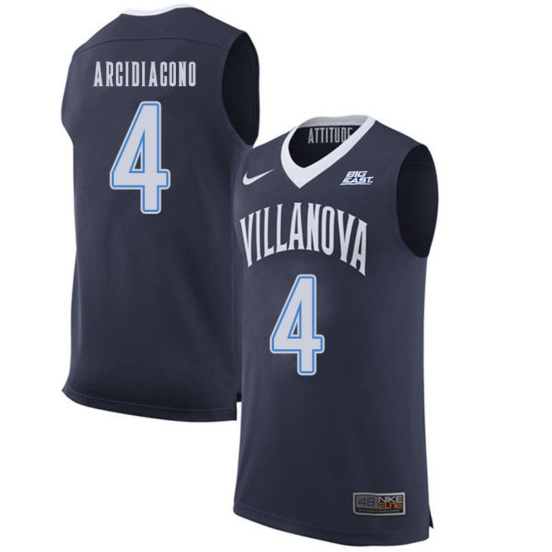 Men #4 Chris Arcidiacono Villanova Wildcats College Basketball Jerseys Sale-Navy
